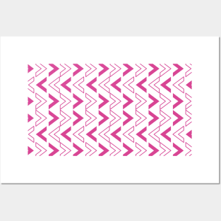 hot Pink Arrow Shape Pattern Posters and Art